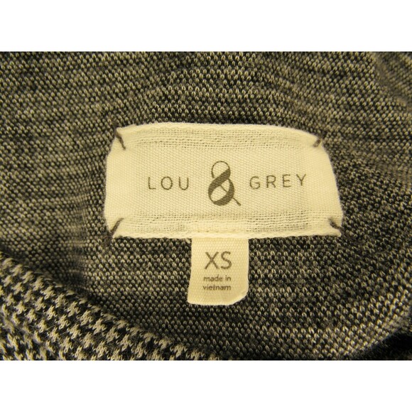 Lou & Grey Houndstooth Sweater Dress Long Sleeve Black White Womens XS Career - Picture 8 of 13